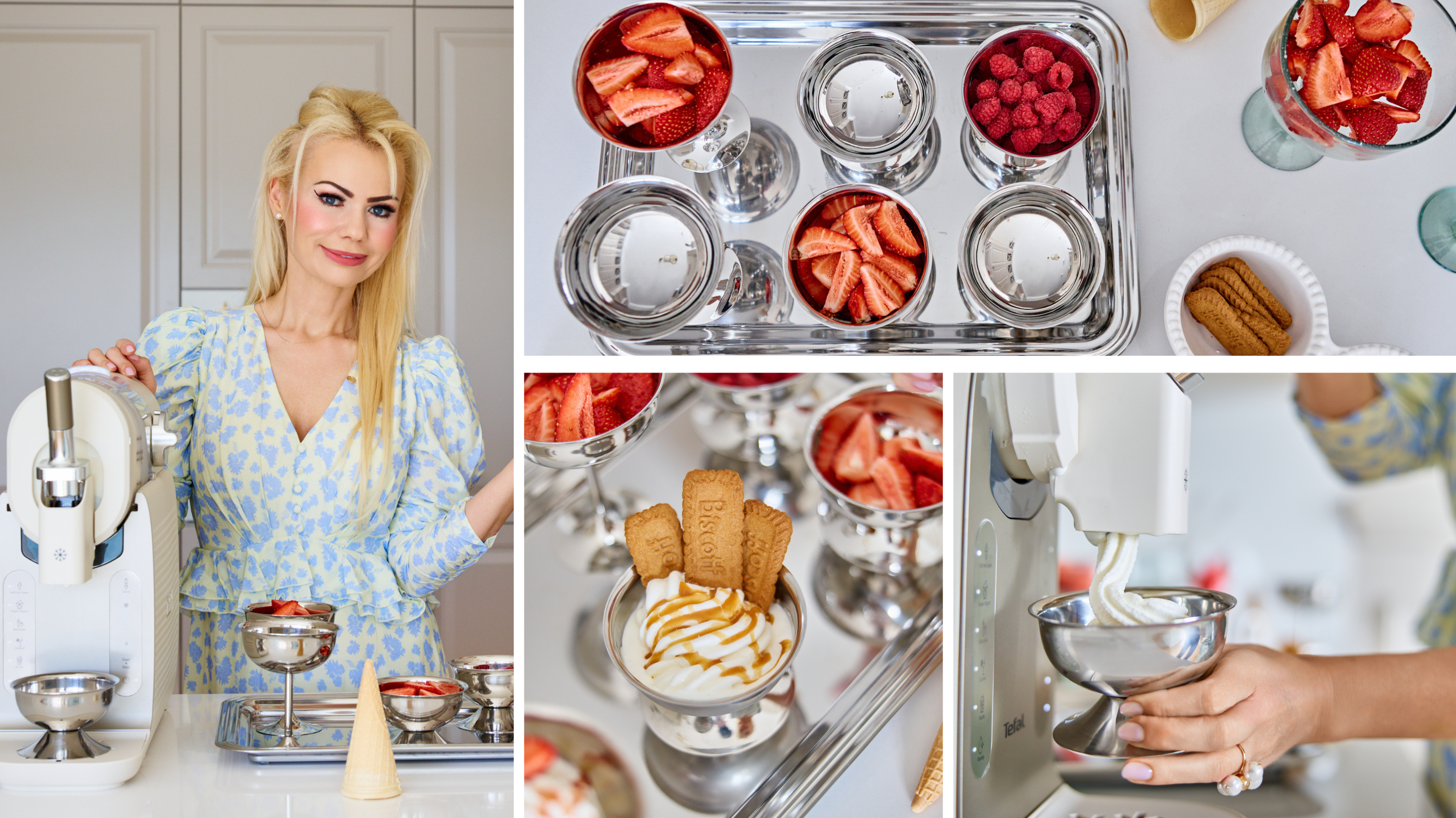 Domowa lodziarnia z maszynką do lodów Tefal Freezi IG803AE0